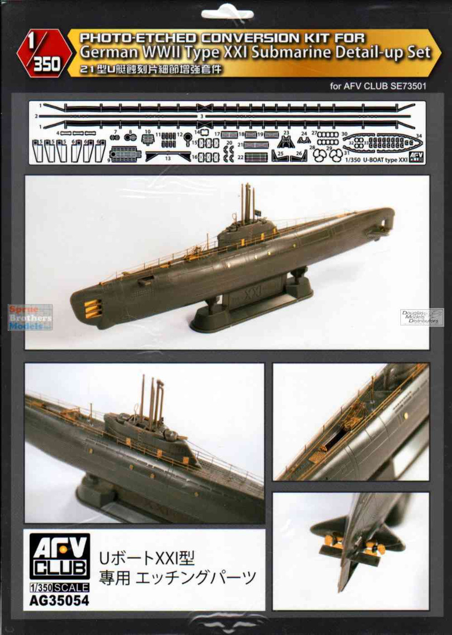 AFVAG35054 1:350 AFV Club German WW2 Type XXI Submarine Photo