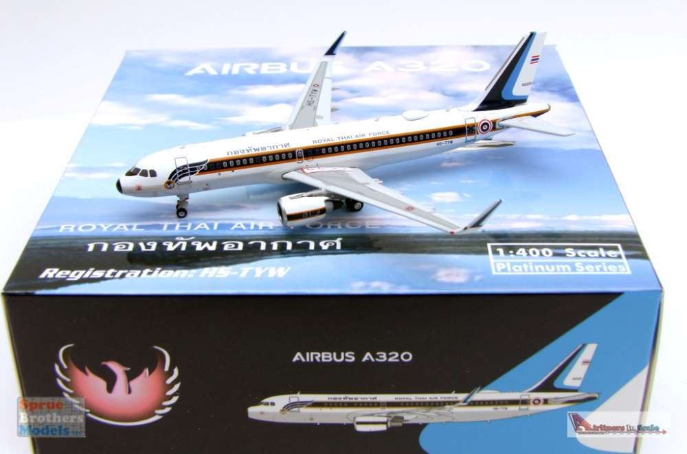 PHX11686 1:400 Phoenix Model Royal Thai Air Force Airbus A320 Reg