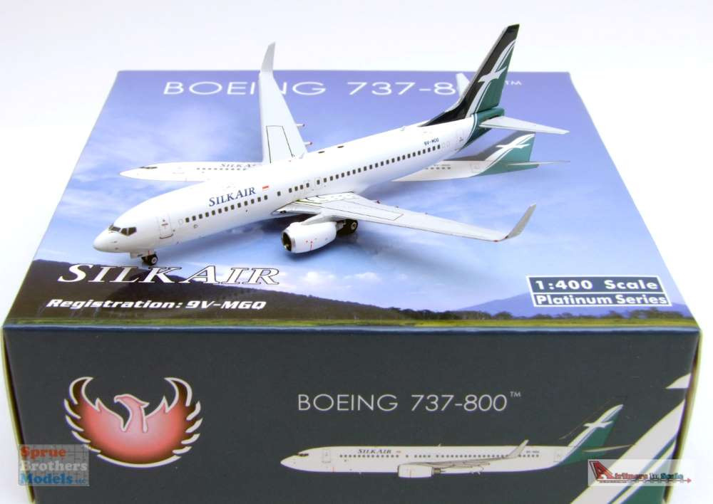 PHX11687 1:400 Phoenix Model Silk Air B737-800(W) Reg #9V-MGO (pre