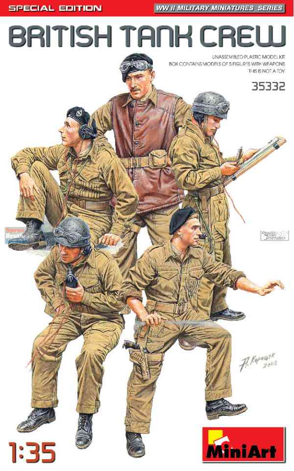 MIA35332 1:35 Miniart Figure Set - British Tank Crew (5 figures