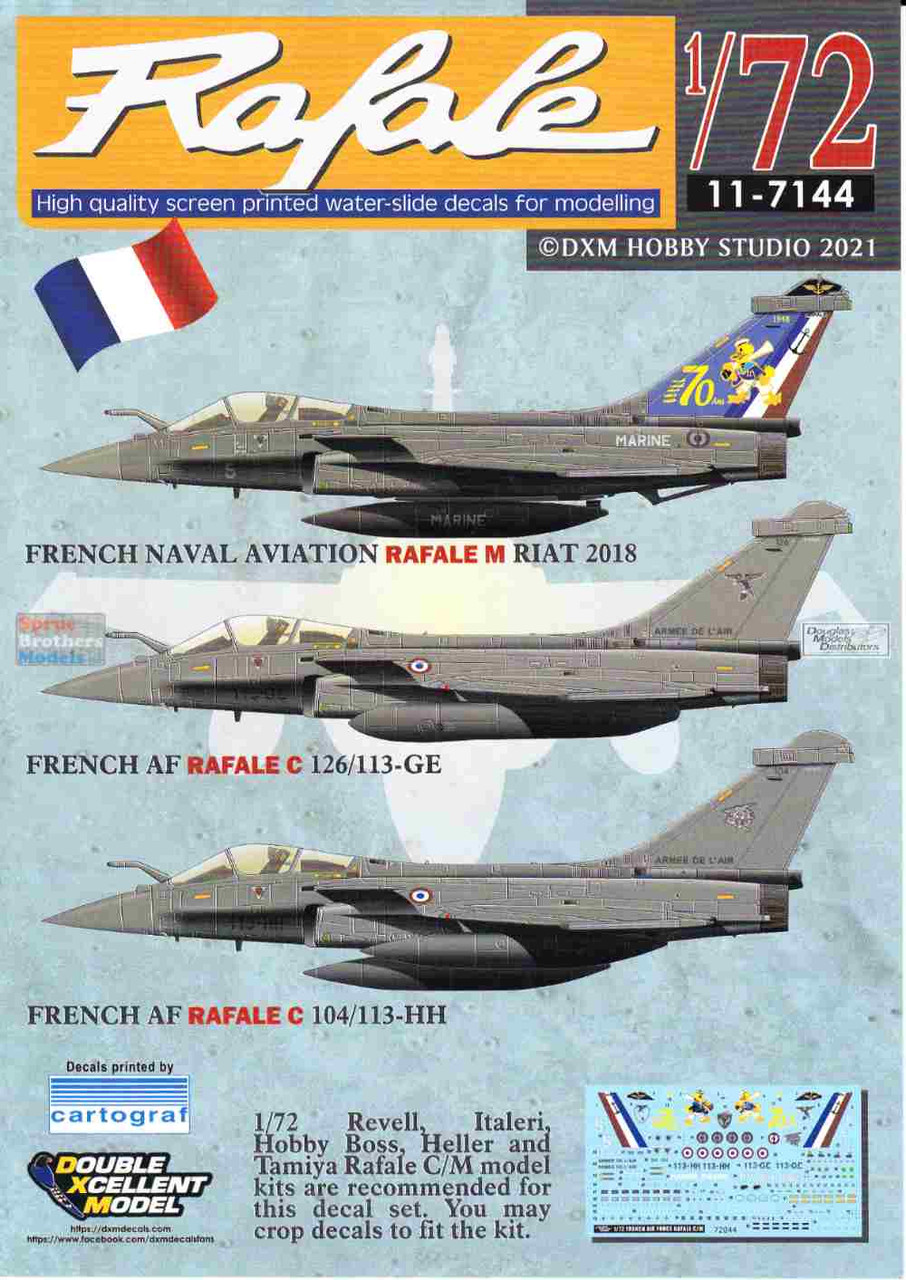 DXM11-7144 1:72 DXM Decals Rafale French AF & Naval Aviation C/M