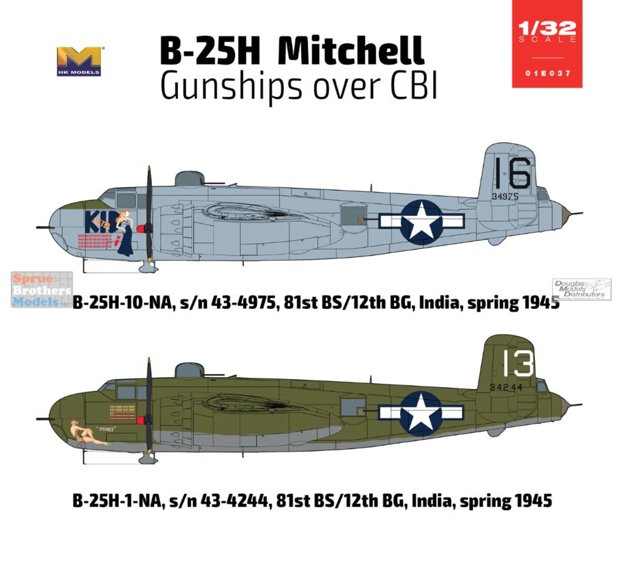 HKM01E37 1:32 HK Models B-25H Mitchell Gunships Over CBI