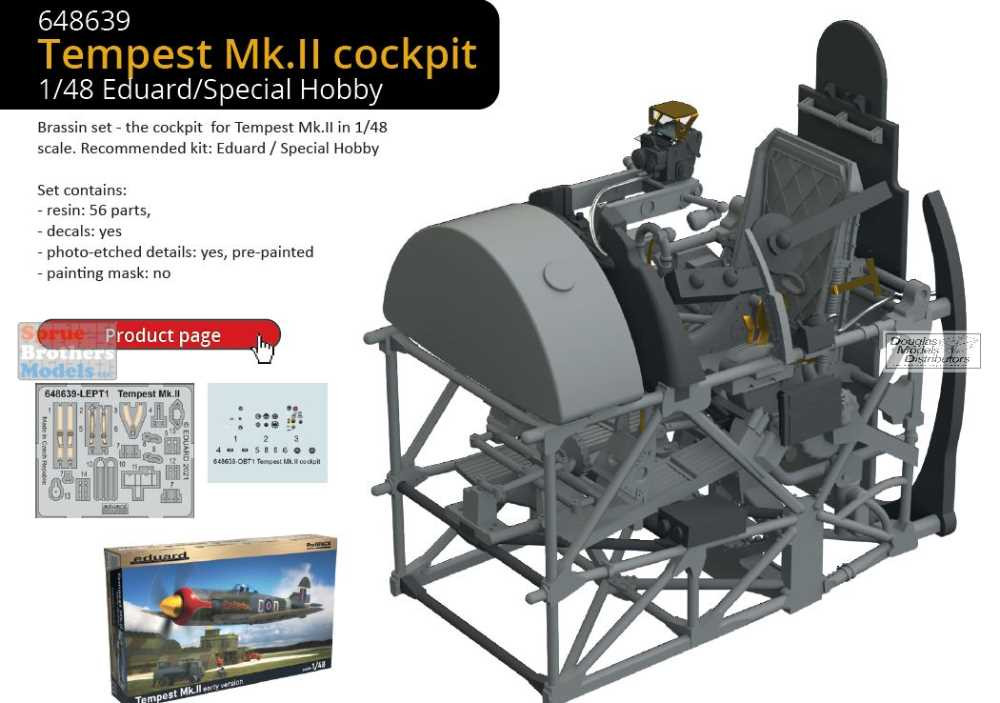 EDU648639 1:48 Eduard Brassin Tempest Mk.II Cockpit Set (EDU/SPH