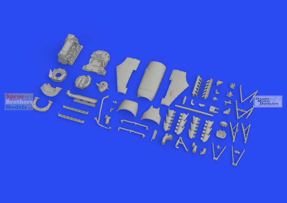 【FIS/藤栄】クイーンサイズ スプリングボトム（1台分）※セット販売① EDU648640 1:48 Eduard Brassin Spitfire Mk.V Engine Set (EDU kit