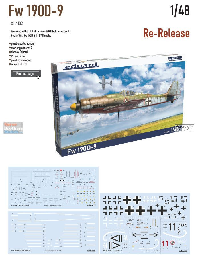 EDU84102 1:48 Eduard Weekend Edition - Fw190D-9 - Sprue Brothers