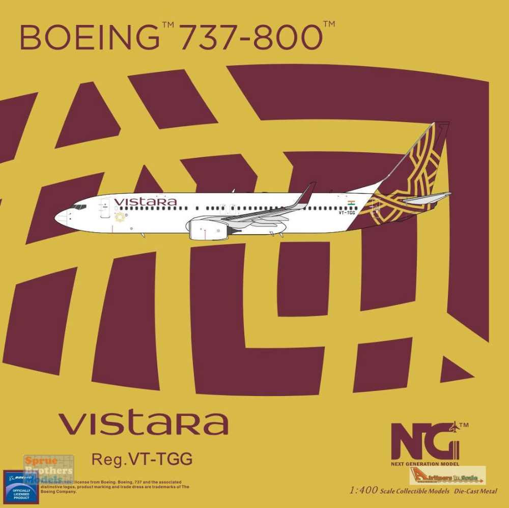 ビスタラ　VISTARA B737-800 1/400 NGM58105 1:400 NG Model Vistara B737-800(W) Reg #VT-TGG (pre