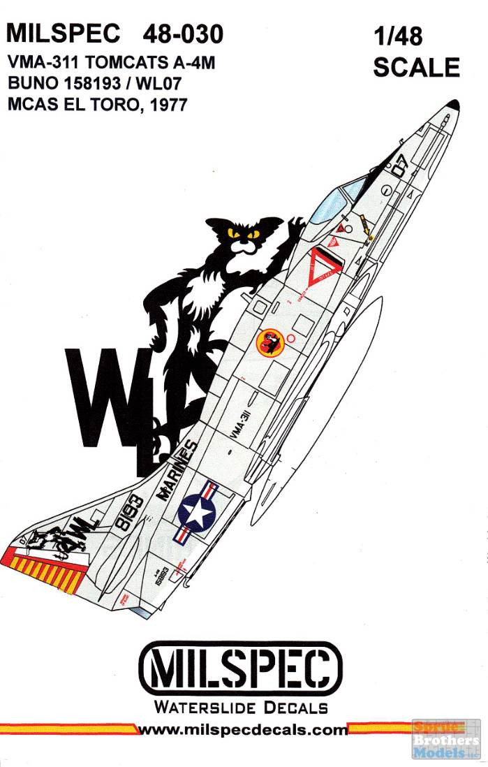 CAMMS48030 1:48 MilSpec Decals - A-4M Skyhawk VMA-311 Tomcats MCAS