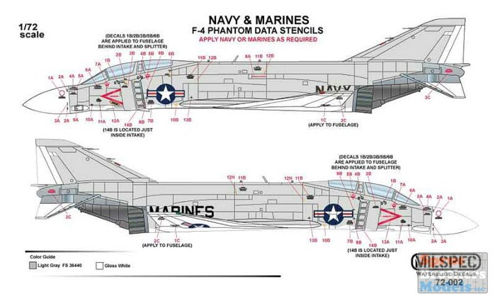 CAMMS72002 1:72 MilSpec Decals - F-4 Phantom II Hi Viz Data