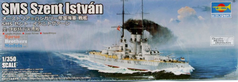 TRP05365 1:350 Trumpeter SMS Szent Istvan - Sprue Brothers Models LLC