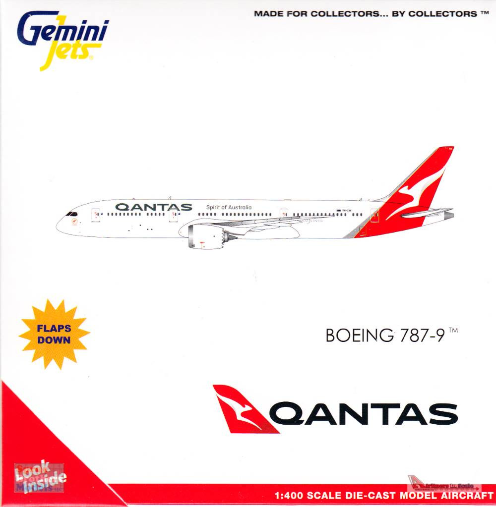 GEMGJ1995F 1:400 Gemini Jets Qantas B787-9 Reg #VH-ZNK Flaps Down