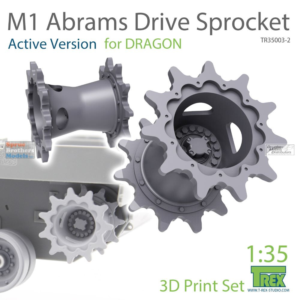 TRXTR35003-2 1:35 TRex - M1 Abrams Sprocket Set [Active Version