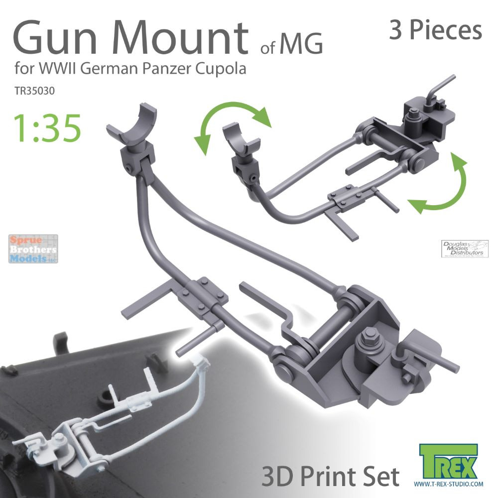TRXTR35030 1:35 TRex - Machine Gun Mount Set for WW2 German Panzer