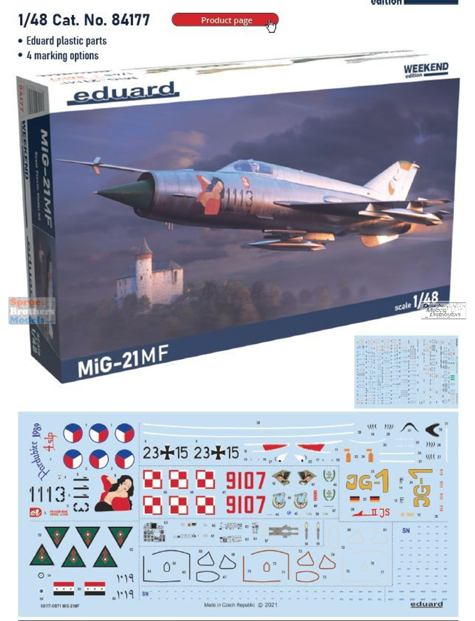 EDU84177 1:48 Eduard MiG-21MF Fishbed Weekend Edition