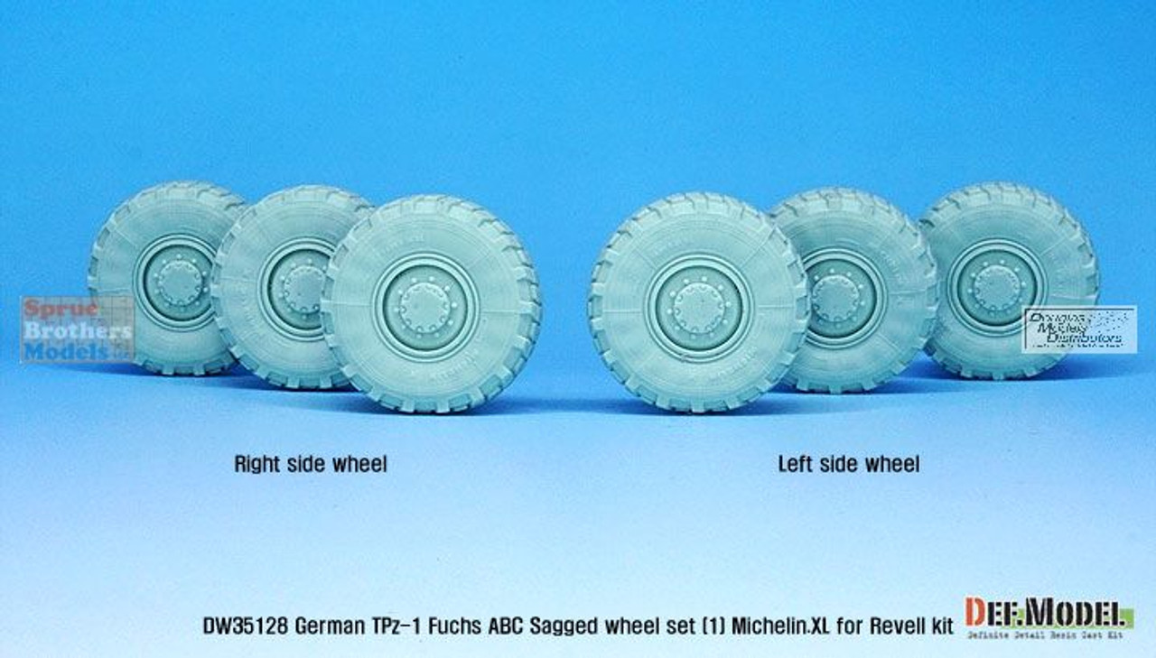 DEFDW35128 1:35 DEF Model German TPz-1 Fuchs ABC Michelin XL Sagged Wheel  Set (REV kit)