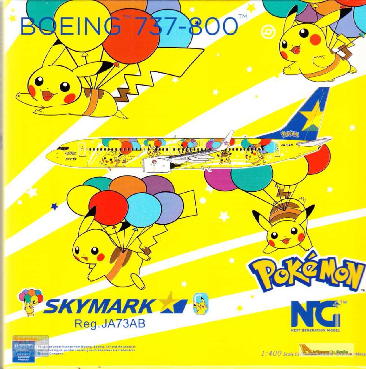 NGM58111 1:400 NG Model Skymark B737-800(W) Reg #JA73AB Pokemon 