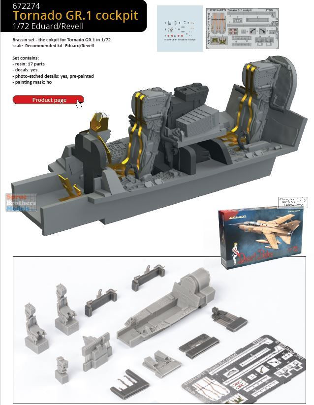 EDU672274 1:72 Eduard Brassin Tornado GR.1 Cockpit (REV/EDU kit
