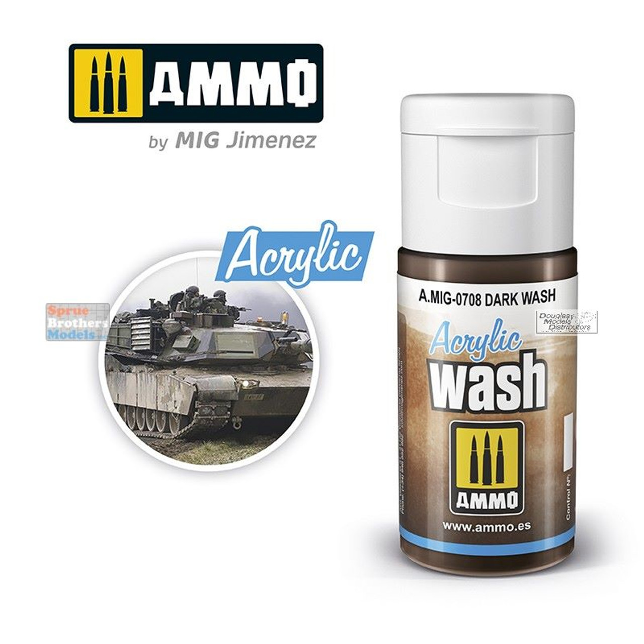 AMM0708 AMMO by Mig Acrylic Wash - Dark Wash (15ml) - Sprue