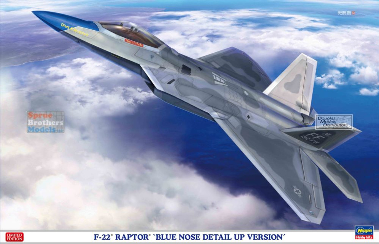 HAS52293 1:48 Hasegawa F-22 Raptor 'Blue Nose Detail Up Version'