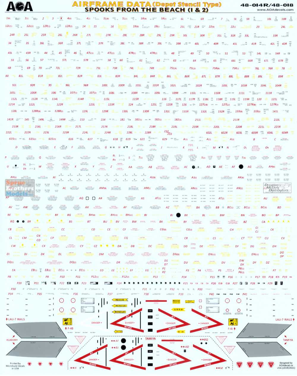 AOA48018 1:48 AOA Decals - USMC F-4B Phantom II in the Vietnam War