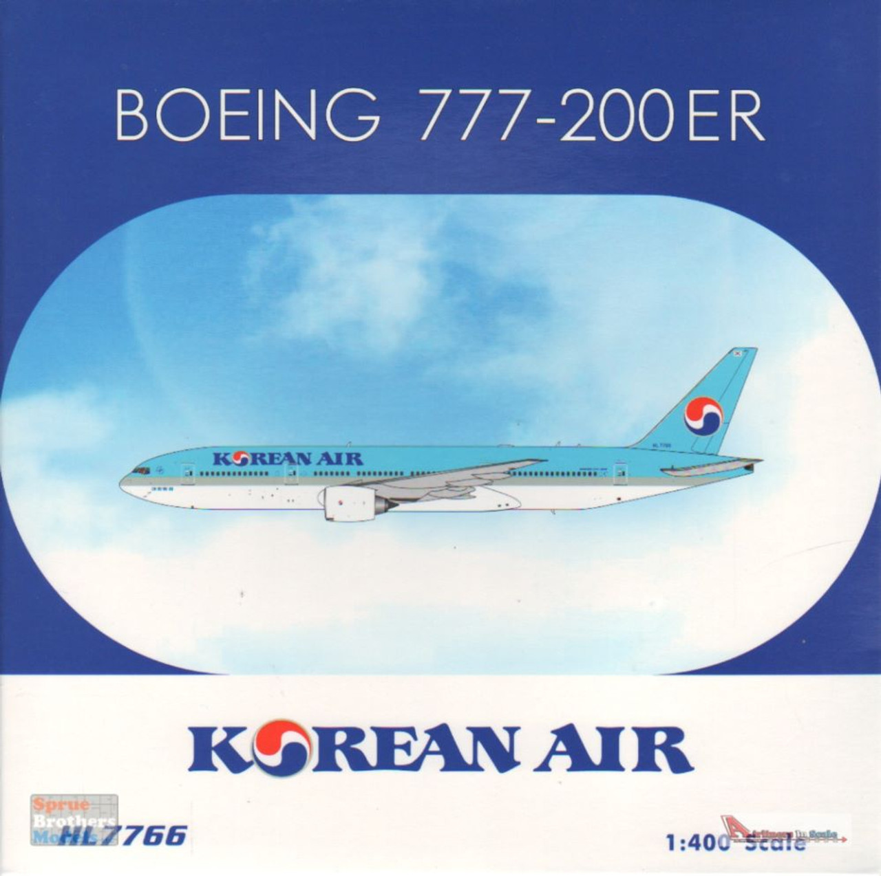 PHX04406 1:400 Phoenix Model Korean Air B777-200ER Reg #HL7766  (pre-painted/pre-built)