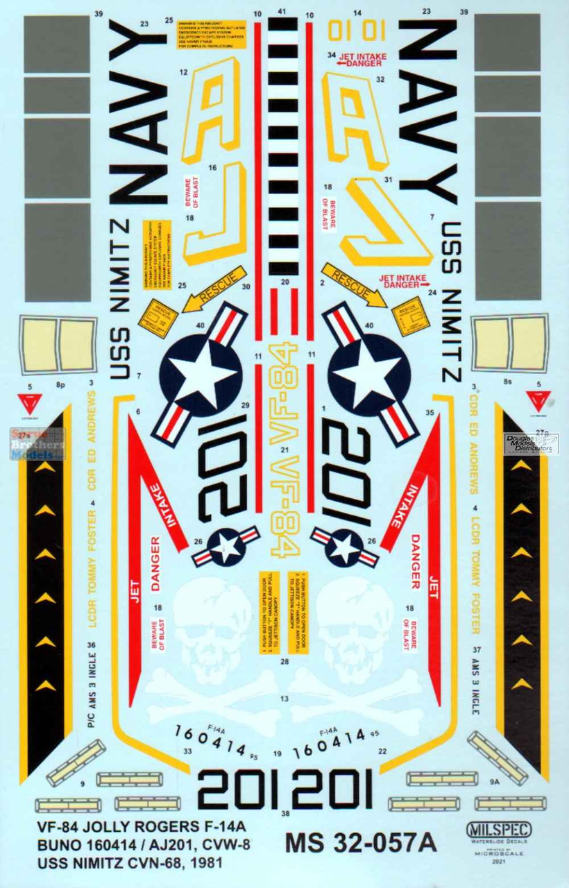 CAMMS48057 1:48 MilSpec Decals - F-14A Tomcat VF-84 Jolly Rogers