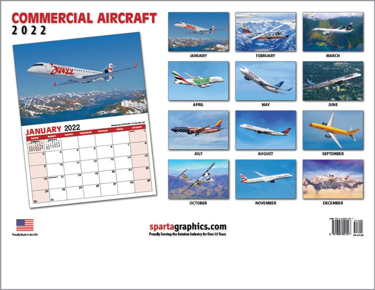 Commercial Aircraft Calendar 2022 Sbm068 Sprue Brothers Models 2022 Commercial Aircraft Wall Calendar By  Sparta Calendars - Sprue Brothers Models Llc