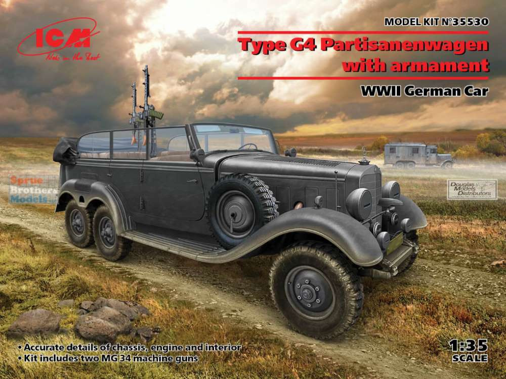 ICM35530 1:35 ICM Type G4 Partisanenwagen WW2 German Car - Sprue
