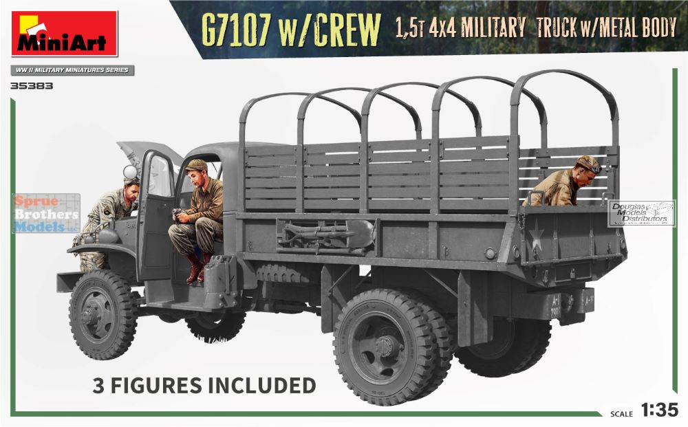 MIA35383 1:35 Miniart G7107 4x4 1.5T Cargo Truck with Metal Body