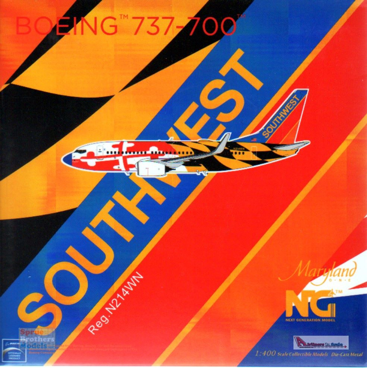 NGM77008 1:400 NG Model Southwest Airlines B737-700(W) Reg #N214WN