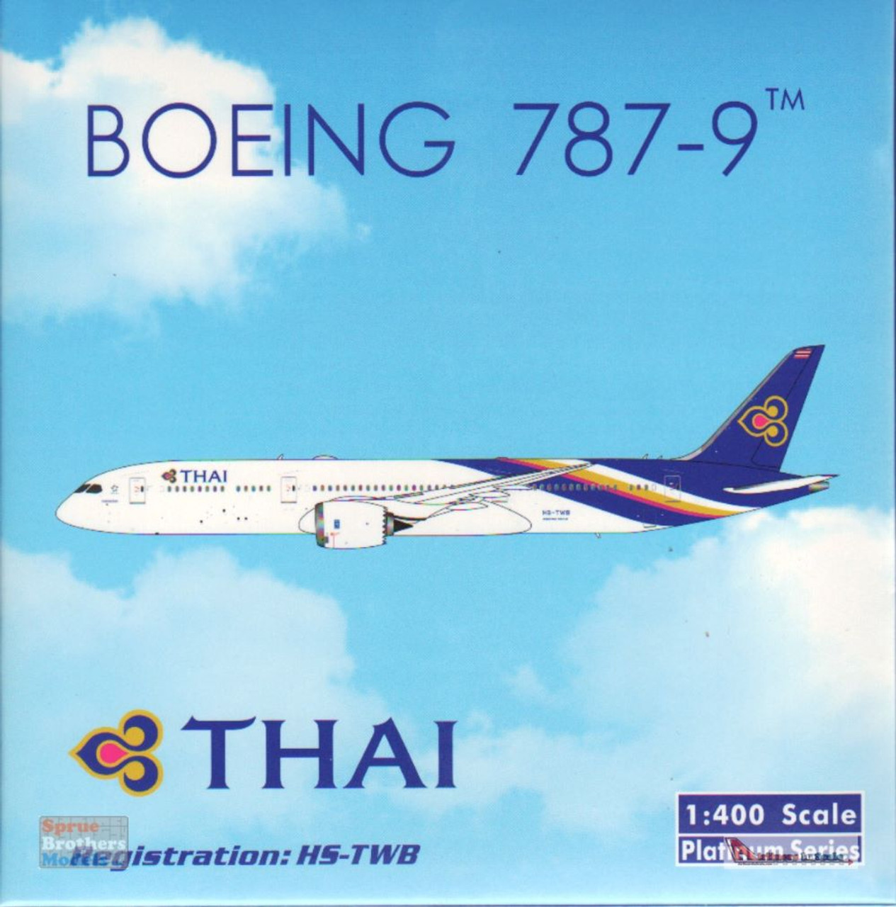 PHX11708 1:400 Phoenix Model Thai Airways B787-9 Reg #HS-TWB  (pre-painted/pre-built)