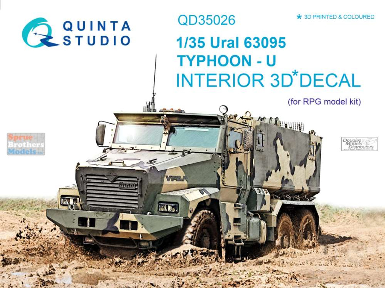 QTSQD35026 1:35 Quinta Studio Interior 3D Decal - Ural 63095 Typhoon-U (RPG kit)