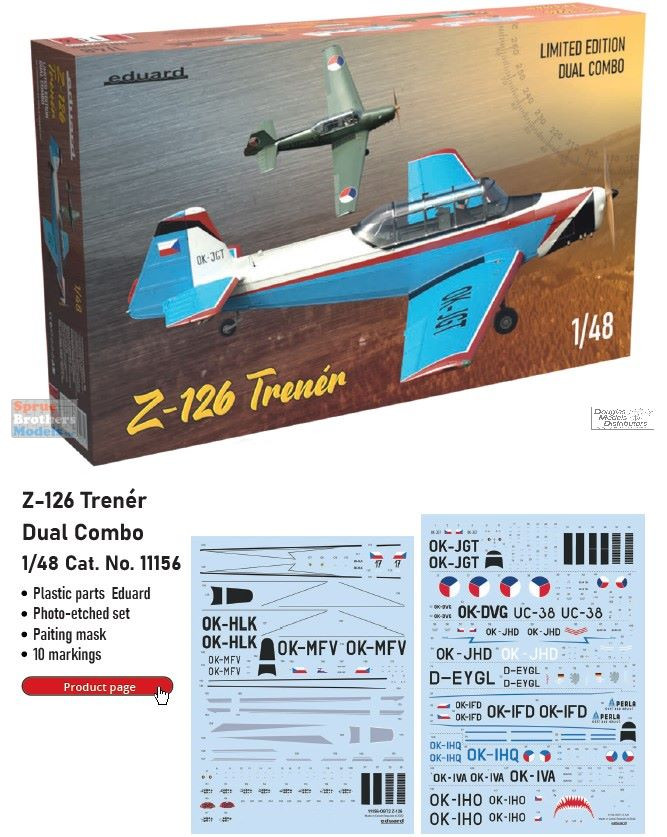 EDU11156 1:48 Eduard Trener Zlin Z-126 Trener Dual Combo [Limited