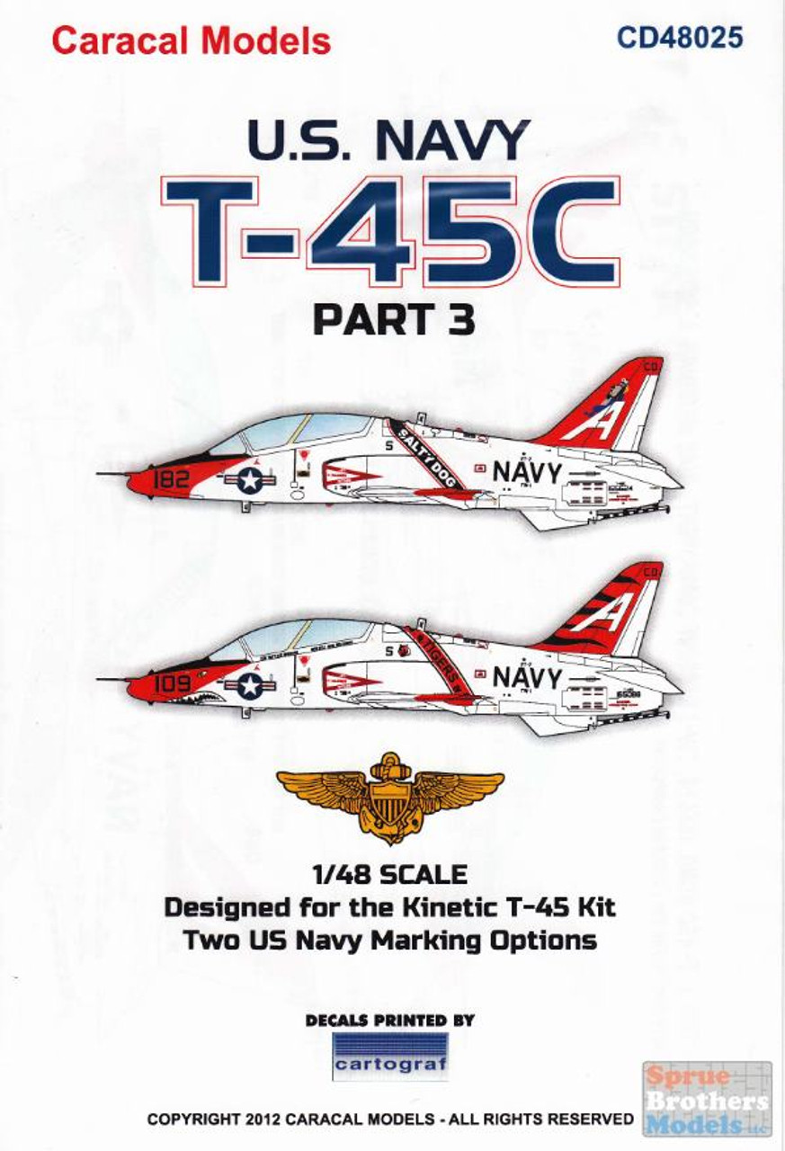 CARCD48025 1:48 Caracal Models Decals - T-45C Goshawk US Navy Part 3