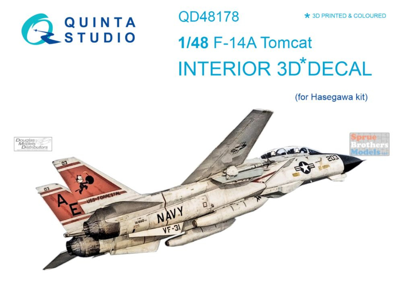 QTSQD48178 1:48 Quinta Studio Interior 3D Decal - F-14A Tomcat 