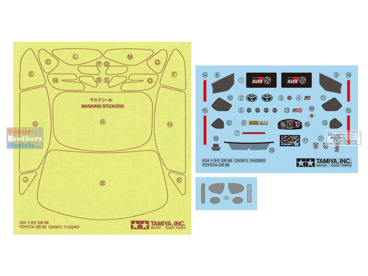 TAM24361 1:24 Tamiya Toyota GR 86 - Sprue Brothers Models LLC