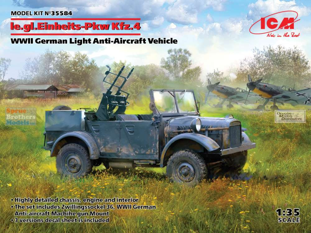 ICM35584 1:35 ICM le.gl.Einheitz-Pkw.Kfz.4 WW2 German Light AA