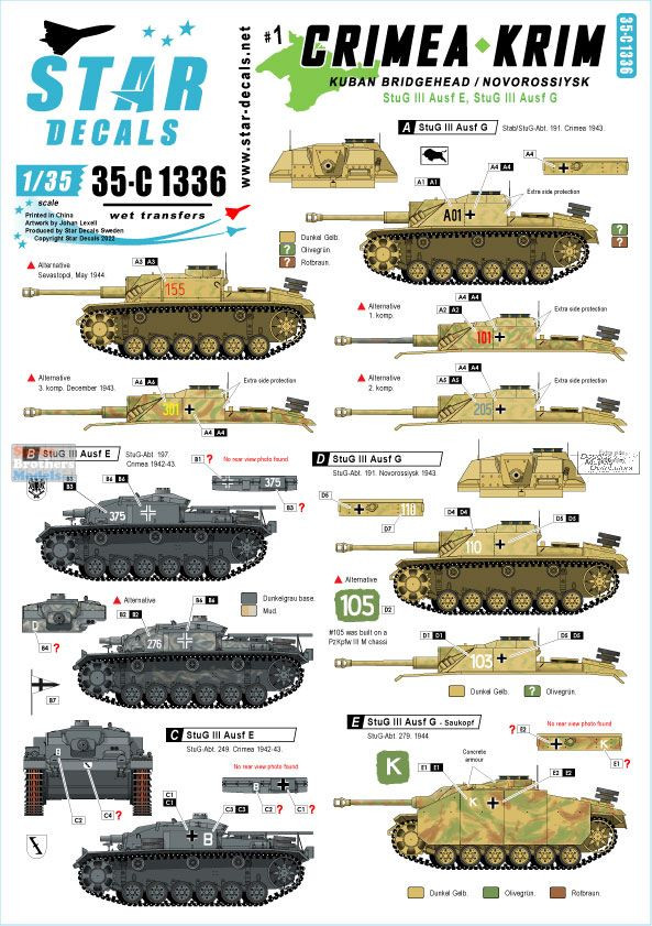 SRD35C1336 1:35 Star Decals - Crimea-Krim #1 Kuban bridgehead and SRD35C1336 1:35 Star Decals - Crimea-Krim #1 Kuban bridgehead and