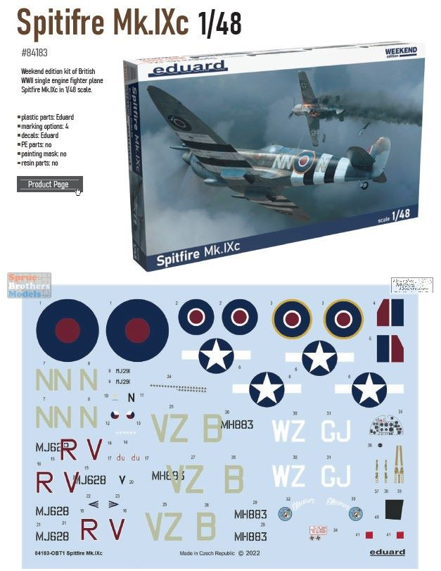 EDU84183 1:48 Eduard Weekend Edition - Spitfire Mk.IXc - Sprue