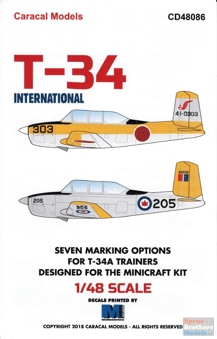 CARCD48086 1:48 Caracal Models Decals - T-34 Mentor International ...