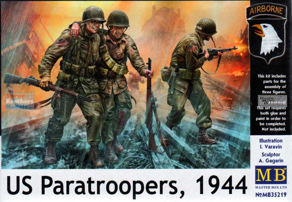 bm3-sec3 lc +通常版2セット MBM35219 1:35 Masterbox US Paratroopers 1944 Figure Set (3 figures