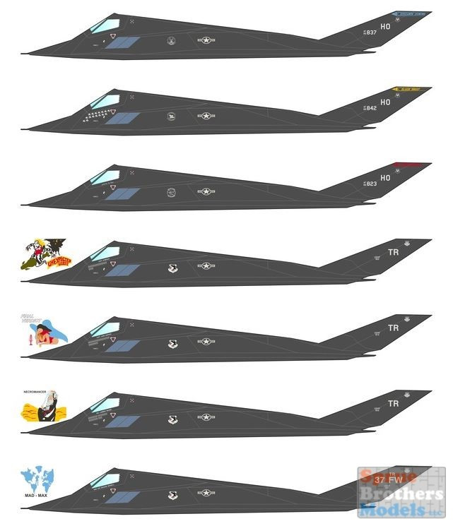 CARCD48138 1:48 Caracal Models Decals - F-117A Stealth Fighter