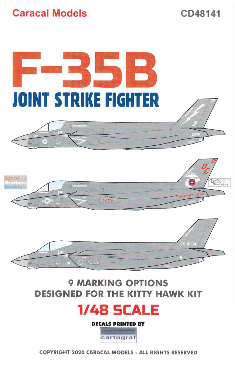 CARCD48141 1:48 Caracal Models Decals - F-35B Lightning II Joint Strike  Fighter