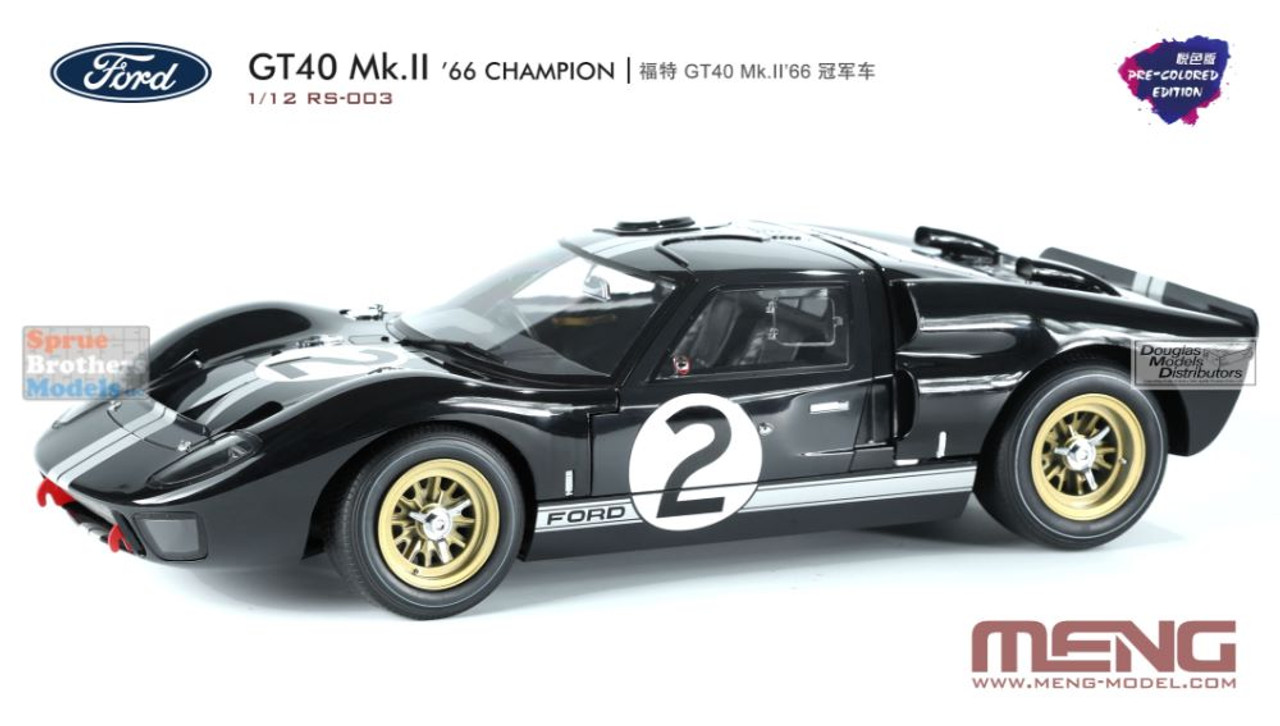 MNGRS003 1:12 Meng Ford GT40 Mk.II '66 Champion [Pre-Colored Edition]