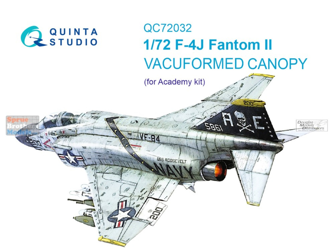 QTSQC72032 172 Quinta Studio Vacuformed Canopy - F-4J Phantom II (ACA kit) 