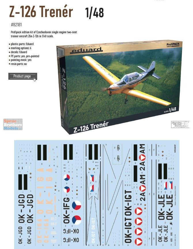 EDU82181 1:48 Eduard Z-126 Trener ProfiPACK - Sprue Brothers