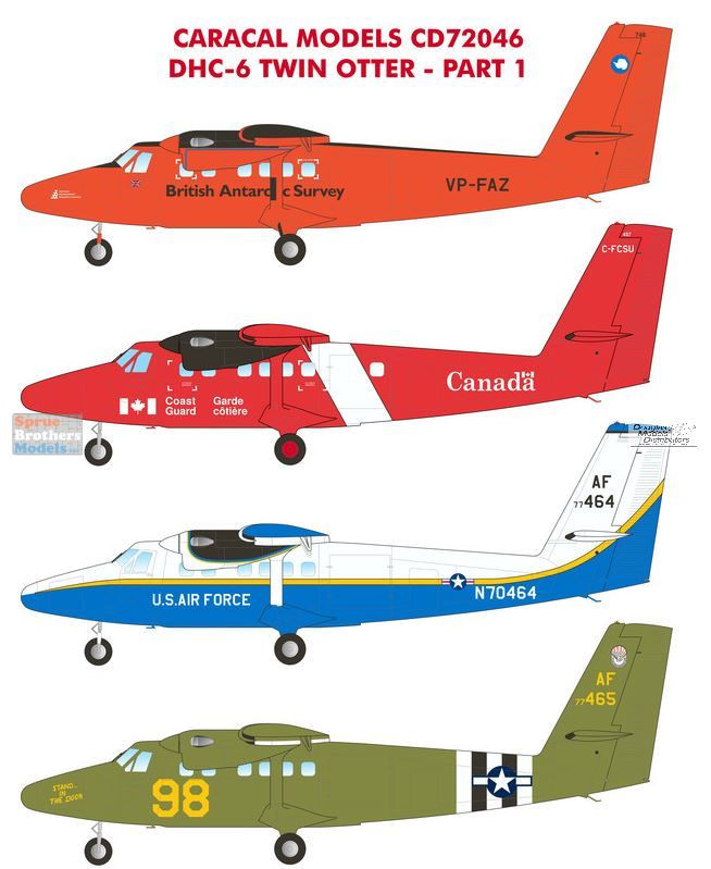 CARCD72046 1:72 Caracal Models Decals - DHC-6 Twin Otter Part 1