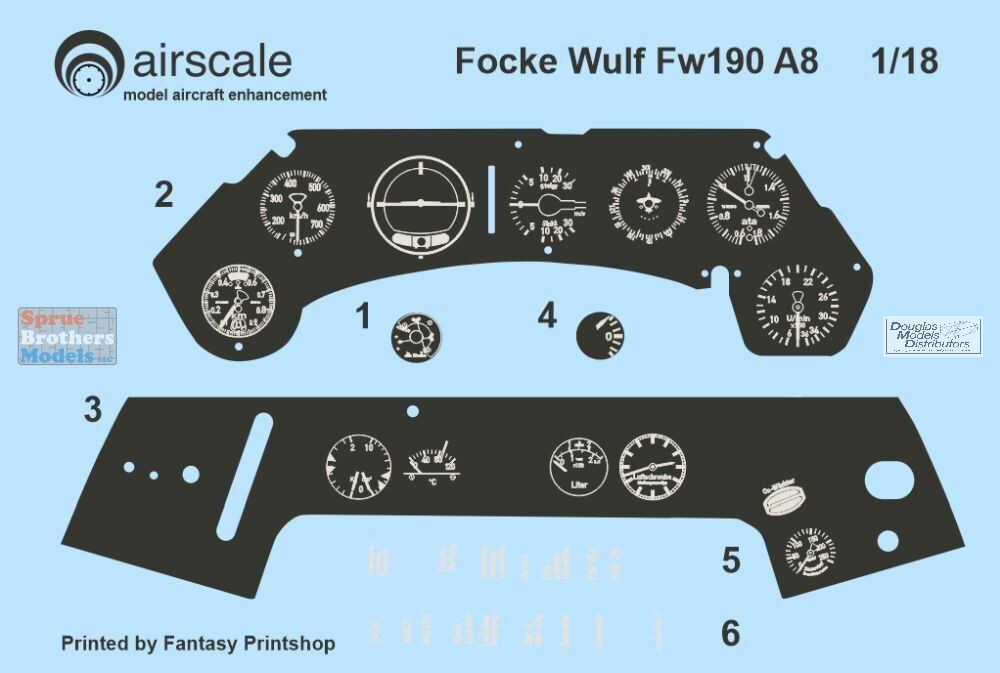 ASCPE18HOB 1:18 Airscale Fw190A-8 Cockpit Upgrade Set (HBS kit