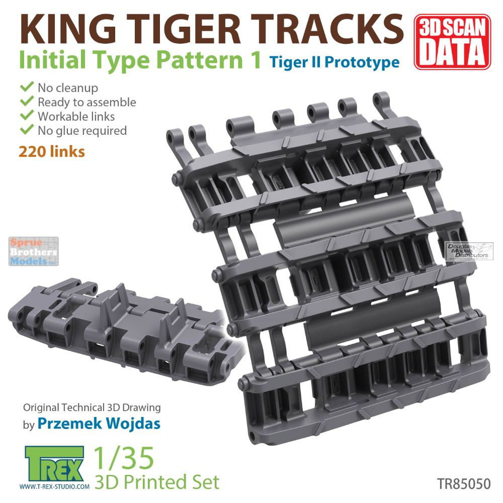 TRXTR85050 1:35 TRex - King Tiger / Tiger II Prototype Tracks