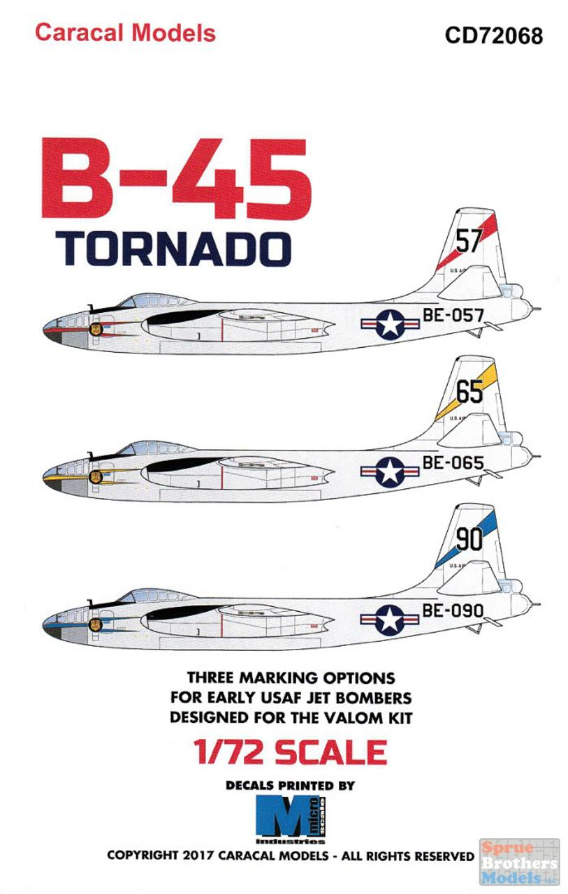 CARCD72068 1:72 Caracal Models Decals - B-45 Tornado