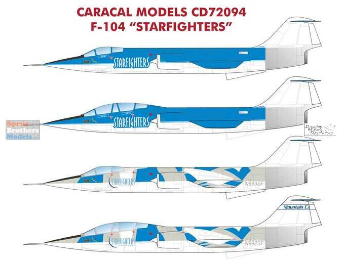 カノンページ CARCD72094 1:72 Caracal Models Decals - F-104 Starfighter